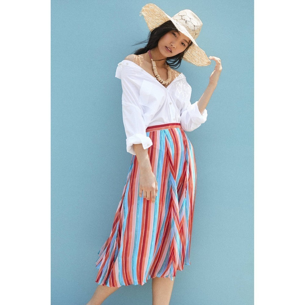 Maeve Anthropologie Claremont Pleated Midi Skirt XXSP